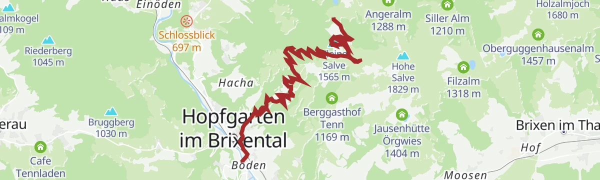 Route map: Hopfgarten - GH Rigi (MTB Route 268)